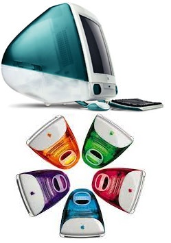 Pictured: Bondi Blue iMac, 'Colors' promotional image