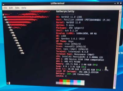 HP Pavilion zd8000 running NetBSD/i386 11.0 HP Pavilion zd8000 running NetBSD/i386 11.0