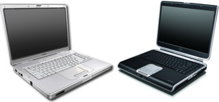 Left: Compaq Presario R4000. Right: HP Pavilion zv6000.